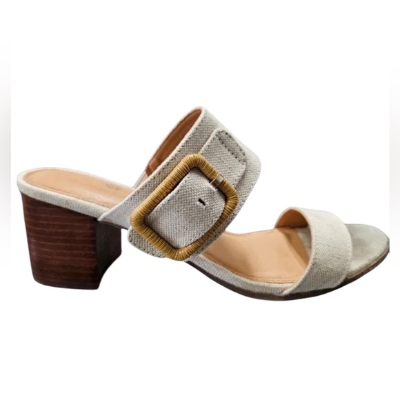 Tommy Bahama Trista Linen Block Heel Sandals Size 8.5 - Picture 6 of 8